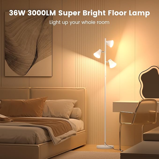SIBRILLE 36W LED Tree Floor Lamp, Dimmable Tall Standing Lamp - Image 2