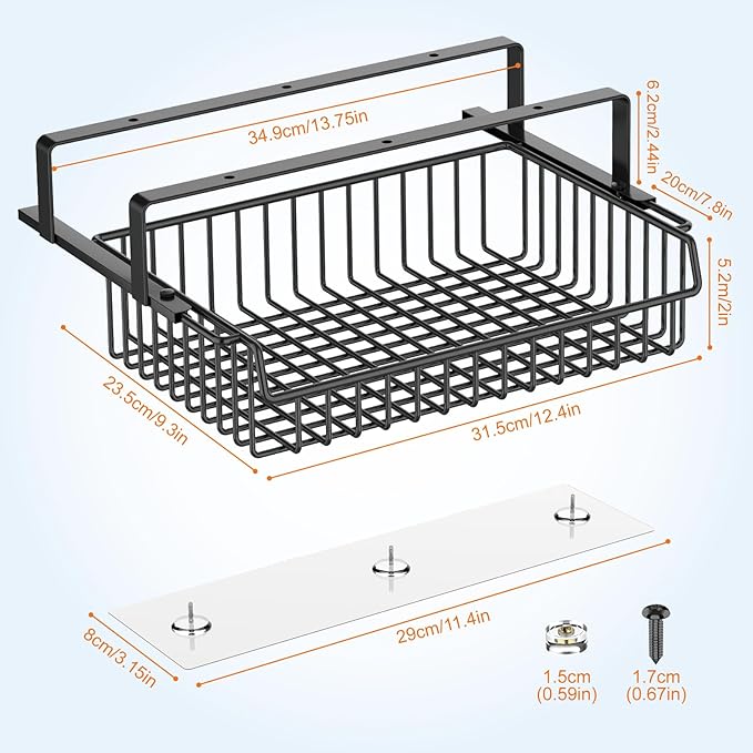 Under Desk Drawer, Slide Out Design, No Drill Metal Under Desk Cable Management - Image 4