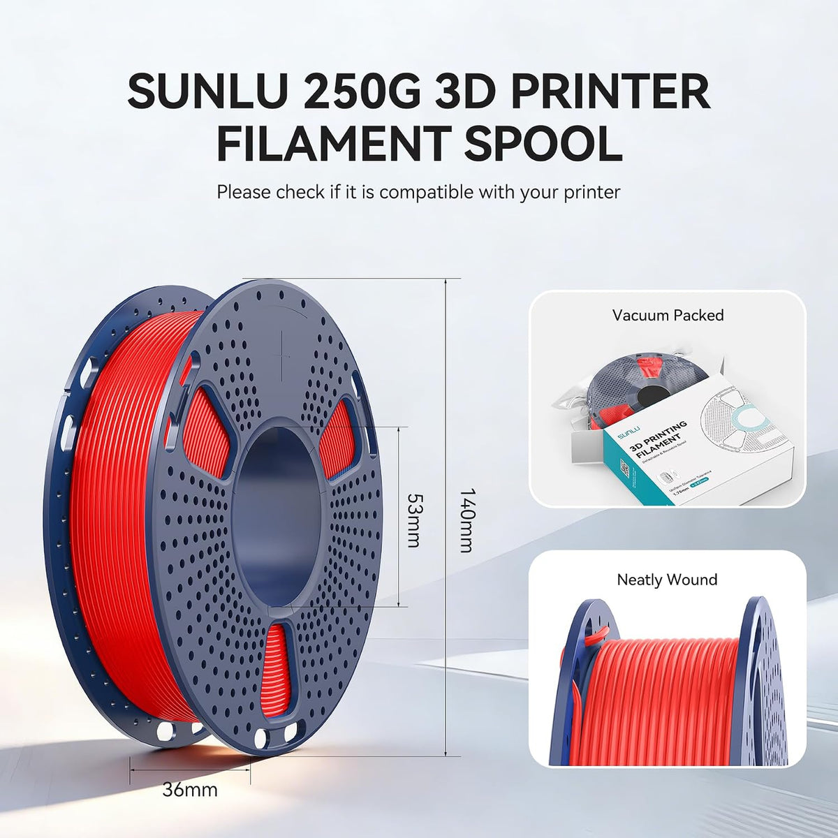 SUNLU High Speed PLA Filament 1.75mm, 8x250G Meta Pack, 8 Colors