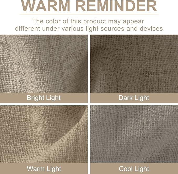 100% Blackout Shield Linen Blackout Curtains - Image 9