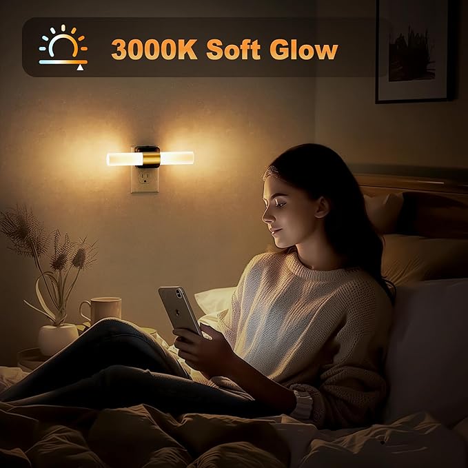JandCase LED Night Light, 2 Pack Night Lights Plug into Wall, 3000K Soft White - Image 6