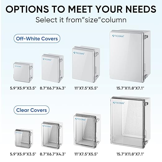 TICONN Waterproof Electrical Junction Box IP67 ABS Plastic Enclosure - Image 2