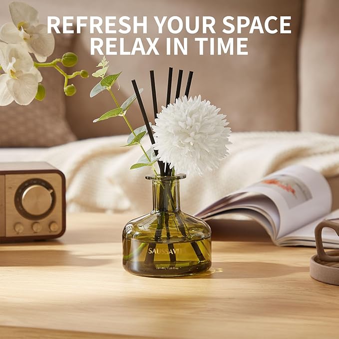 Flower Reed Diffusers Set, 7.10 oz Cedar Scented Diffuser - Image 4