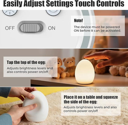 Harmobub Baby Night Light, Silicone Egg Light - Image 3