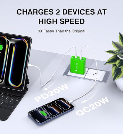 2 Pack 60W USB C Fast Charger Block, 5-Port Type C Wall Charger Brick, 2 USB A - Image 2