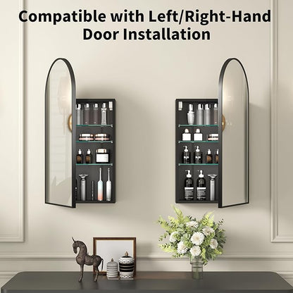 16 x 32 Black Bathroom Medicine Cabinet - Image 5