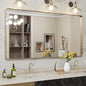 LOAAO 60”X30” Gold Bathroom Mirror, Rounded Rectangle Gold Frame Mirror by LOAAO