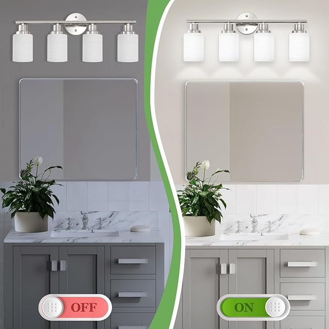 Guliaofo 4-Light Brushed Nickel Vanity Lights - Image 7