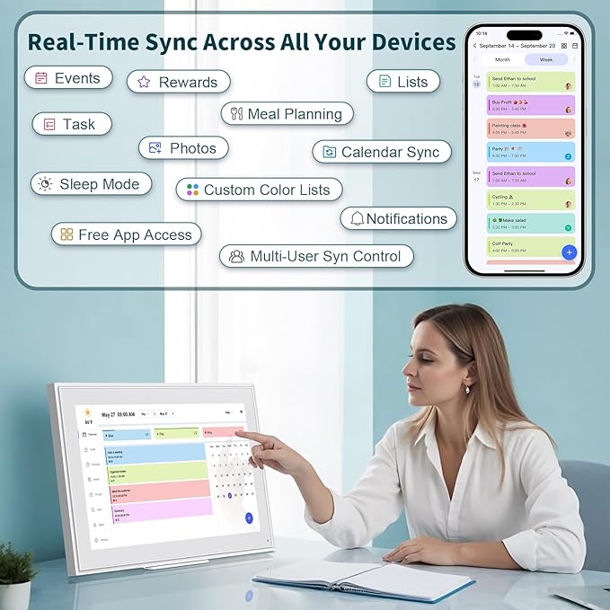 Canupdog 15.6 Inch Digital Calendar, Electronic Planner & Chore Chart - Image 4