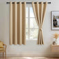 JIUZHEN Beige Blackout Curtains by JIUZHEN