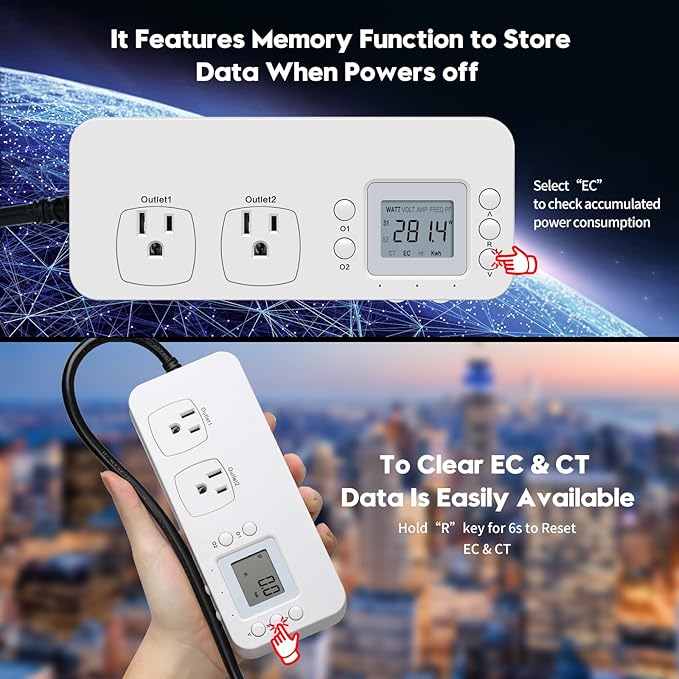 Electricity Usage Monitor, Briidea Power Consumption Watt Voltage Amp Meter - Image 5