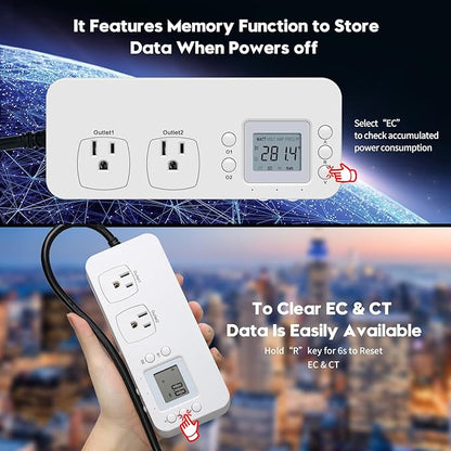 Electricity Usage Monitor, Briidea Power Consumption Watt Voltage Amp Meter - Image 5