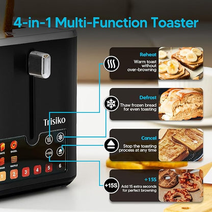 Trisiko® Touch Screen Toaster 2 Slice, Smart Toaster - Image 5