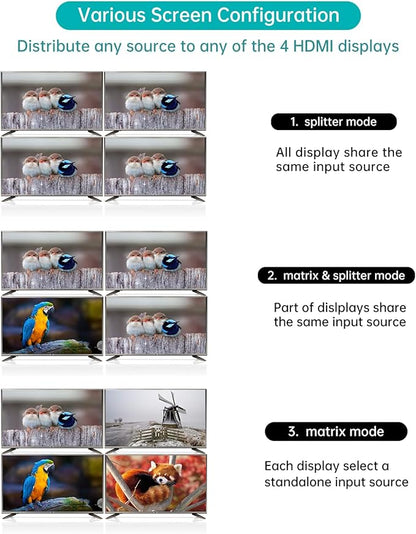 MT-VIKI 4K HDMI Matrix Switch 4x4 - Image 2