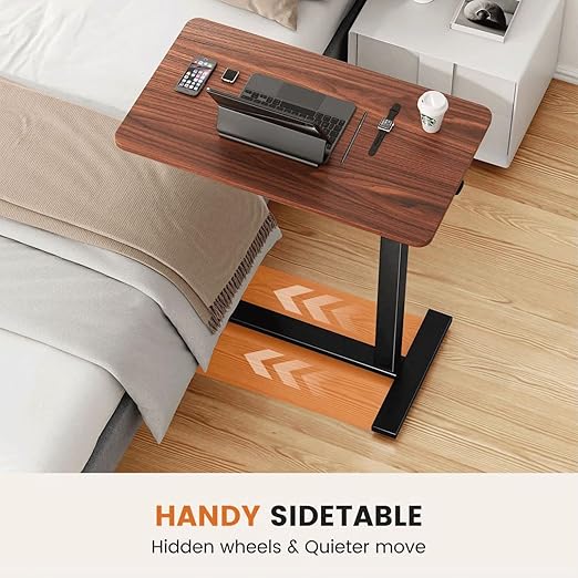 Mobile Bed Laptop Desk with Lockable Wheels and Height Adjustment Function - Image 7
