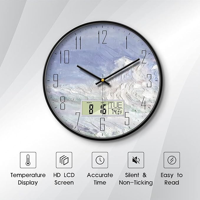 SCOAGE Digital Wall Clock Battery Operated - Image 2