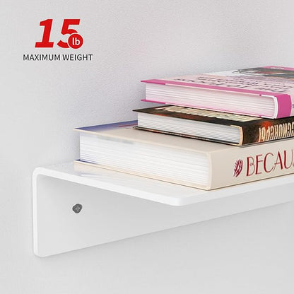 12 Inches Acrylic Wall Shelves 2 Pack, Floating Shelf - Image 4