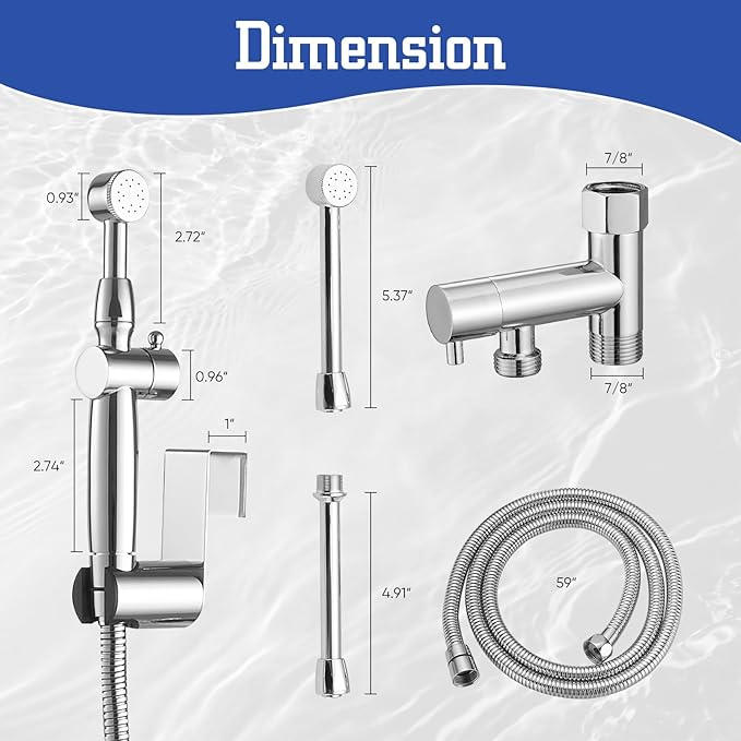 Chrome Handheld Bidet Sprayer Attachment - Image 2