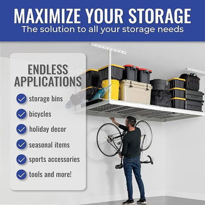 SafeRacks 4x8 Overhead Garage Storage Rack Heavy Duty - Image 3