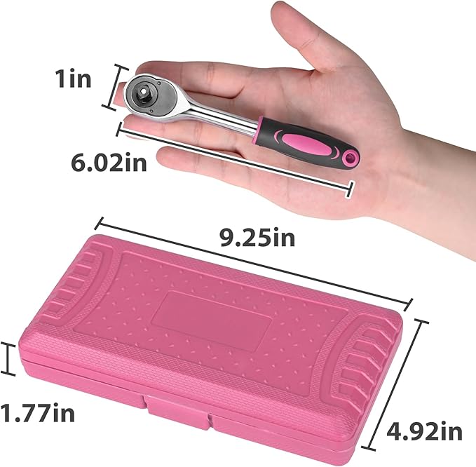Egofine 46 Pieces 1/4 inch Drive Socket Ratchet Wrench Set, - Image 3