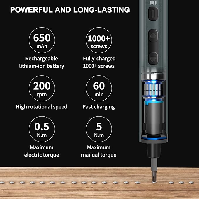 STREBITO Electric Screwdriver 155 in 1 Mini Electric Screwdriver Set, Max 5 N.m - Image 3