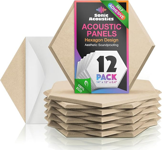 Acoustic Panels 12 Pack Soundproof Wall Panels, High-Density Wall Decoration by SonicAcoustics