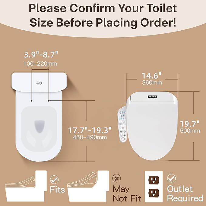 KERDE P30B Bidet Toilet Seat - Image 5