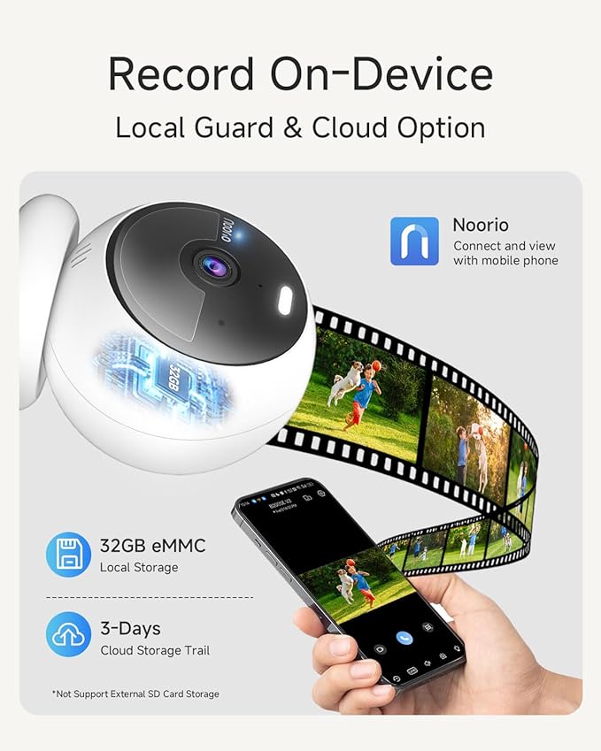 Noorio Security Cameras Wireless Outdoor Magnetic, 1080P AI Motion Detection - Image 3