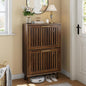 Shoe Cabinet with 2 Flip Slatted Drawers, Farmhouse Slim Shoe Organizer Rack by SmartFENDEE