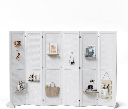 Bonnlo 4/6 Panel Pegboard Freestanding, 5 FT Portable Display Board Organizer by Bonnlo