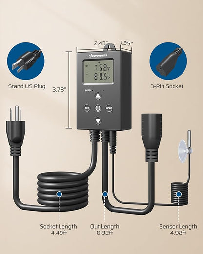 DEWENWILS Digital Temperature Controller Thermostat Outlet - Image 6