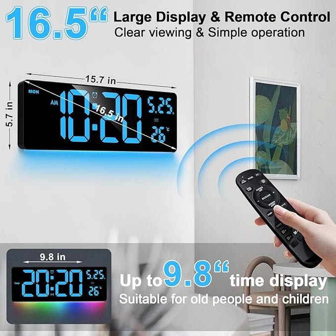 16.5" Digital Clock Large Display - Image 3