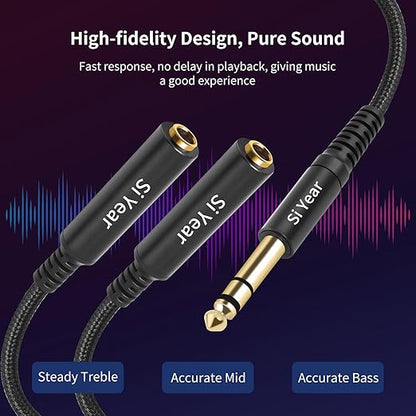 SiYear 1/4" Splitter Cable, 6.35mm TRS to Dual 1/4 inch Female Stereo Y - Image 6