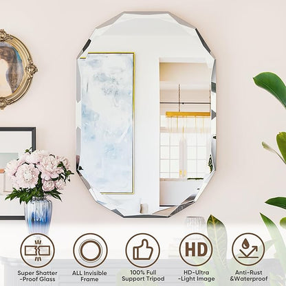 Suidia Bathroom Mirror, Frameless Bathroom Mirror - Image 6