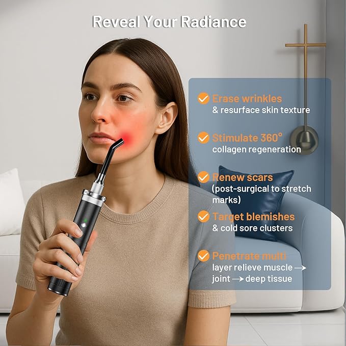 HomeCare 5-in-1 Red Light Therapy Wand, Portable Handheld Red Light Therapy - Image 6