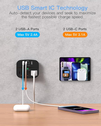 2 Pack Multi Plug Outlet Splitter - Image 3