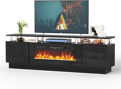 Fireplace TV Stand with Two Hinged Doors - Image 7