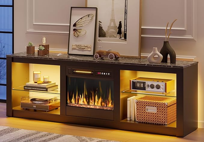 Bestier 63 Inch Modern Fireplace TV Stand - Image 7