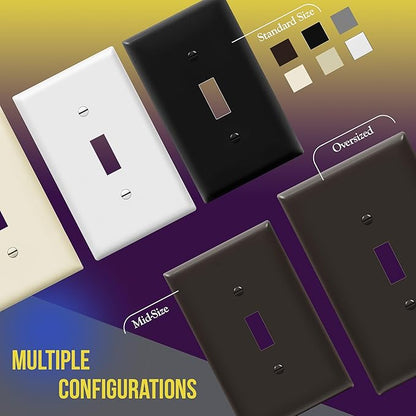 ENERLITES Toggle Light Switch Wall Plate, Gloss Finish, Standard Size 1-Gang - Image 7