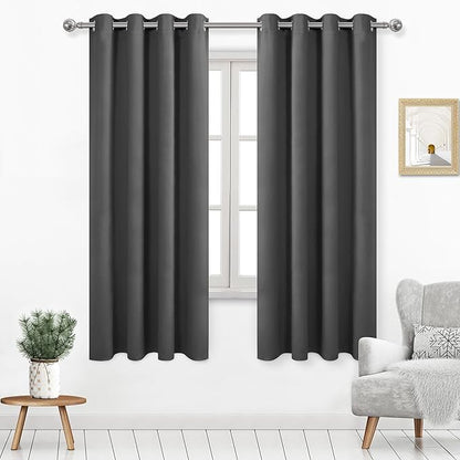 DWCN Dark Grey Room Darkening Blackout Curtains, Thermal Light Blocking Drapes by DWCN