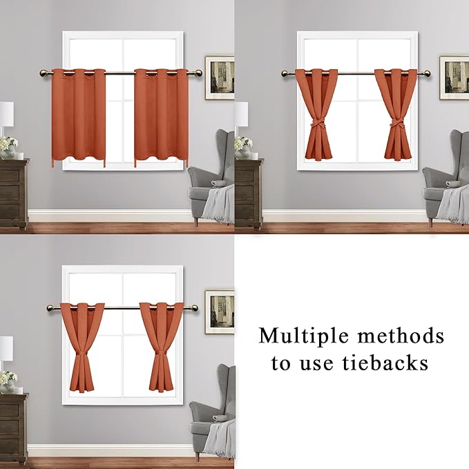JIUZHEN Caramel Blackout Curtains - Image 5