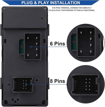 Obaee Power Window Control Switch Button & Front Driver Side Door Lock & Mirror - Image 3