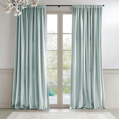 Lazzzy Velvet Blackout Curtains Thermal Insulated Room Window Drapes Super Soft by Lazzzy