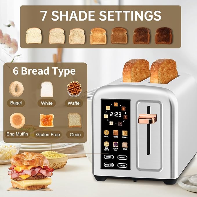 SEEDEEM Toaster 2 Slice, Real Touch Screen - Image 2