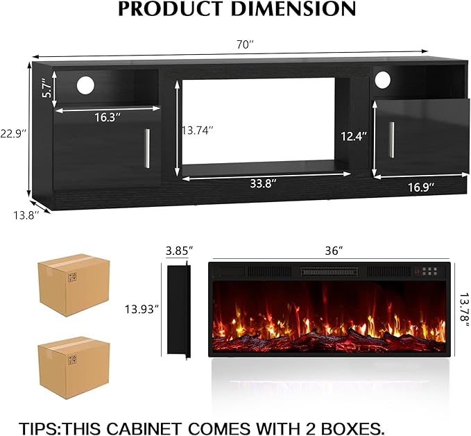 Lemberi Fireplace tv Stand - Image 2