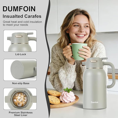 68 Oz Thermal Coffee Carafe, Stainless Steel Insulated Vacuum Coffee Carafes - Image 6