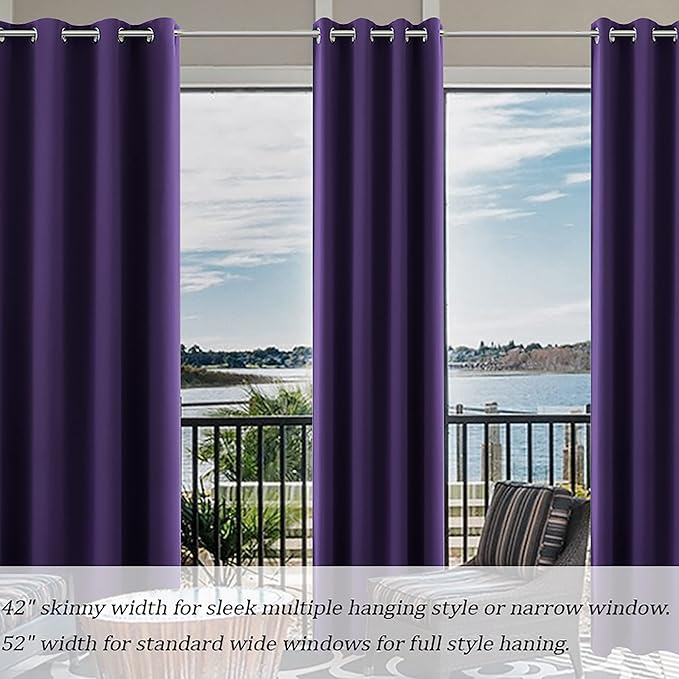 KOUFALL Purple Curtains 96 Inches Long - Image 3