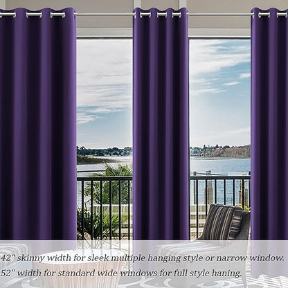 KOUFALL Purple Curtains 96 Inches Long - Image 3