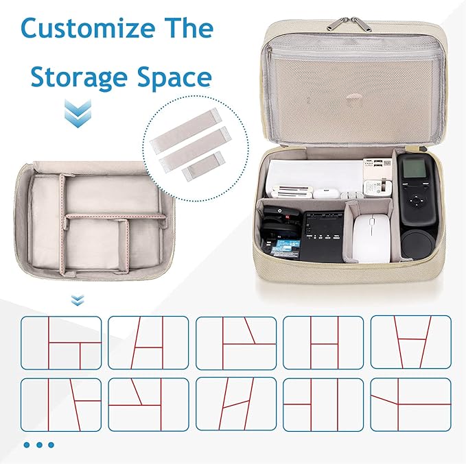 Electronics Travel Organizer, Double Layer Cable Organizer Bag Waterproof - Image 5