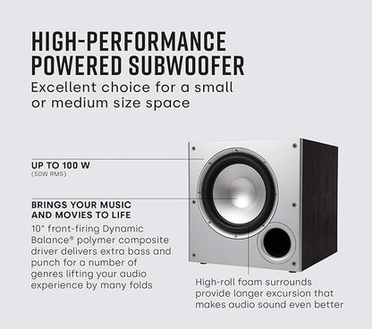 Polk Audio PSW10 10" Powered Subwoofer Home Audio – Power Port Tech, Big Bass - Image 2
